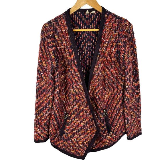 Anthropologie Moth Colorful Keavy Jacquard Cardigan Wool/Mohair Knit Size Small - Picture 4 of 10